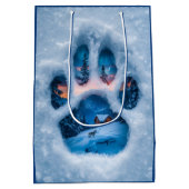 Winter Pootafdruk Tas Medium Cadeauzakje (Achterkant)