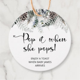 Winter Pop als ze baby shower-oormerk pop Bedankjes Labels