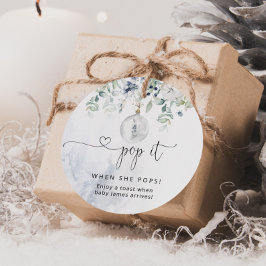 Winter Pop als ze baby shower-oormerk pop Bedankjes Labels