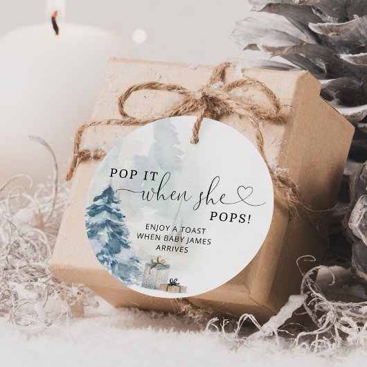 Winter Pop als ze baby shower-oormerk pop Bedankjes Labels