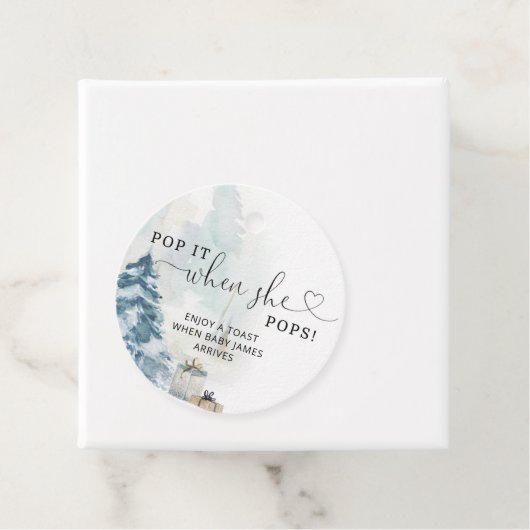 Winter Pop als ze baby shower-oormerk pop Bedankjes Labels (In situ)