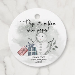Winter Pop als ze baby shower pop Bedankjes Labels