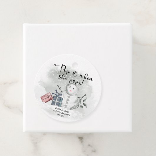 Winter Pop als ze baby shower pop Bedankjes Labels (In situ)