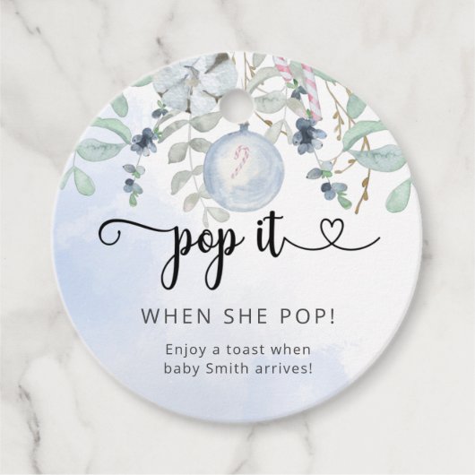 Winter Pop als ze baby shower pop Bedankjes Labels (Voorkant)
