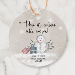 Winter Pop als ze baby shower pop Bedankjes Labels