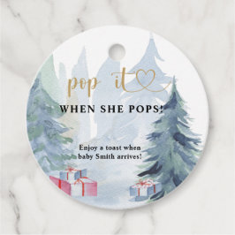 Winter Pop als ze baby shower pop Bedankjes Labels