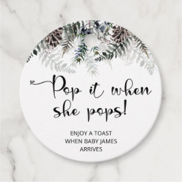 Winter Pop als ze baby shower pop Bedankjes Labels