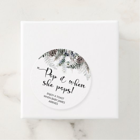 Winter Pop als ze baby shower pop Bedankjes Labels (In situ)