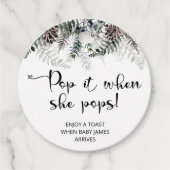 Winter Pop als ze baby shower pop Bedankjes Labels (Voorkant)