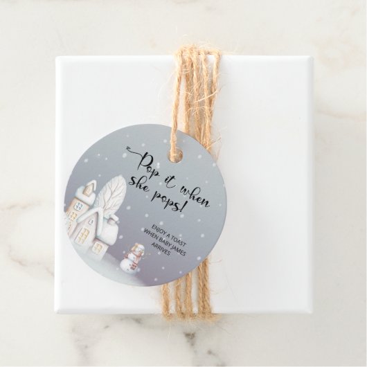 Winter Pop als ze baby shower pop Bedankjes Labels (In situ)
