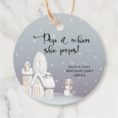 Winter Pop als ze baby shower pop Bedankjes Labels (Voorkant)
