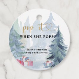 Winter Pop het als ze uitkomt baby shower Bedankjes Labels