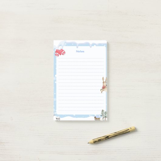 Winter Post-it® Notes (Op bureau)