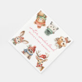 Winter prachtige bos kerstverjaardag servet (Hoek)