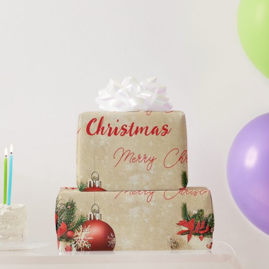 Winter Prettig Kerstfeest Dennengaas Rode Glazen B Cadeaupapier (Feestgeschenken)