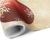 Winter Prettig Kerstfeest Dennengaas Rode Glazen B Cadeaupapier (Rol Hoek)