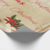 Winter Prettig Kerstfeest Dennengewricht Rode Glas Cadeaupapier (Hoek)