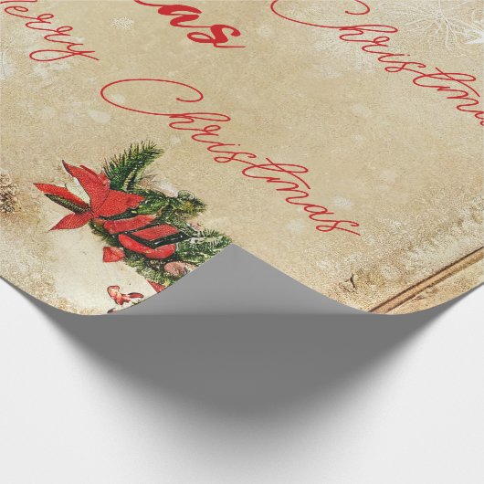 Winter Prettig Kerstfeest Dennengewricht Rode Glas Cadeaupapier (Hoek)