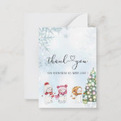 Winter Prettig Kerstmis Waterverf Babyshower Notitiekaartje (Voorkant)