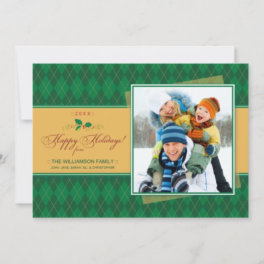 Winter Prettige feestdagen Flat Card (groen) Feestdagenkaart (Voorkant)