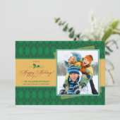 Winter Prettige feestdagen Flat Card (groen) Feestdagenkaart (Staand voorkant)