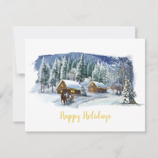 Winter Prettige feestdagen Kerstmis Kaart (Voorkant)