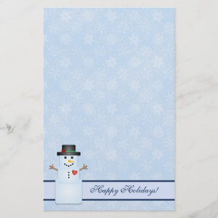 Winter Prettige feestdagen Snowman Stationery Briefpapier