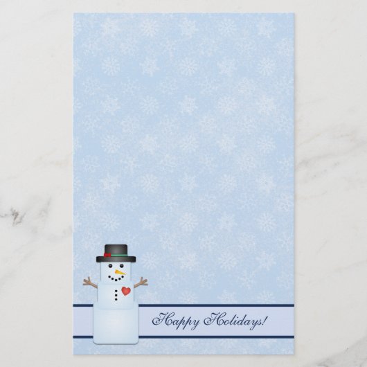 Winter Prettige feestdagen Snowman Stationery Briefpapier (Voorkant)