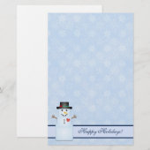 Winter Prettige feestdagen Snowman Stationery Briefpapier (Voorkant / Achterkant)
