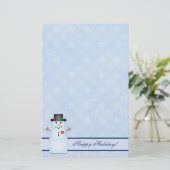 Winter Prettige feestdagen Snowman Stationery Briefpapier (Staand voorkant)