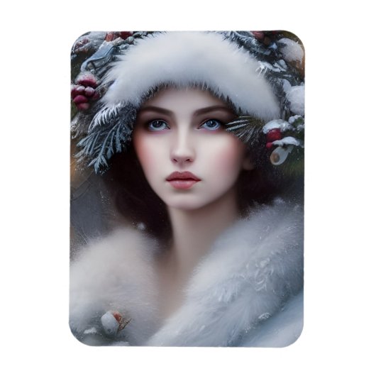 Winter Princess Holiday Magneet (Verticaal)