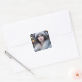 Winter Princess Holiday Vierkante Sticker (Envelop)