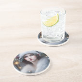 Winter Princess Holiday Zandsteen Onderzetter (Zijkant)