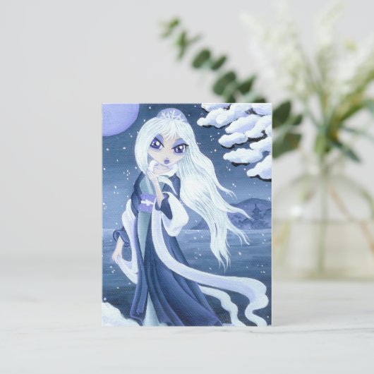 Winter Princess in Snow briefkaart (Staand voorkant)