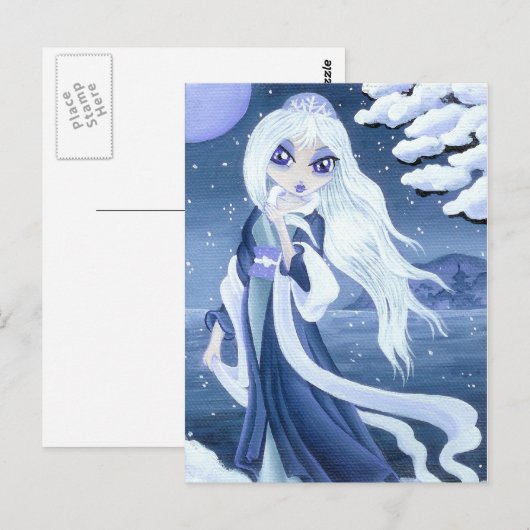 Winter Princess in Snow briefkaart (Voorkant / Achterkant)