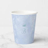 Winter Princess Party | Ice Blue & Gold Castle Papieren Bekers (Achterkant)