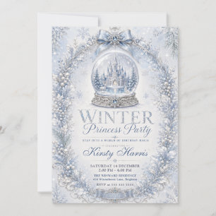 Winter Prinses Feest Kasteel Verjaardag Kaart