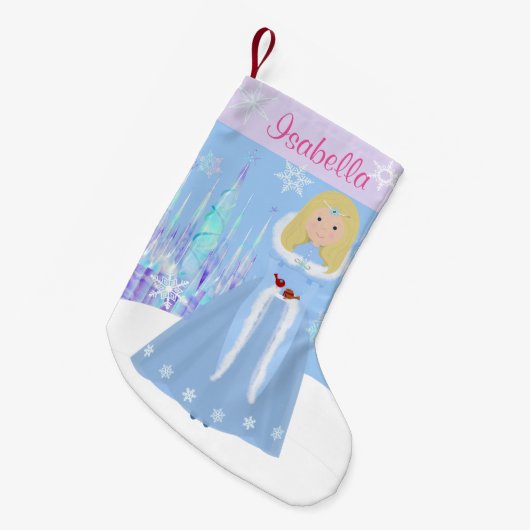 Winter prinses met blade-haar kleine kerstsok (Voorkant (Hangend))