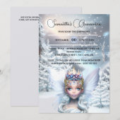 Winter prinses sprookjesblauw bos sneeuw maanlicht kaart (Voorkant / Achterkant)