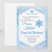 Winter Prinses Verjaardag Uitnodiging Snow Queen (Voorkant / Achterkant)