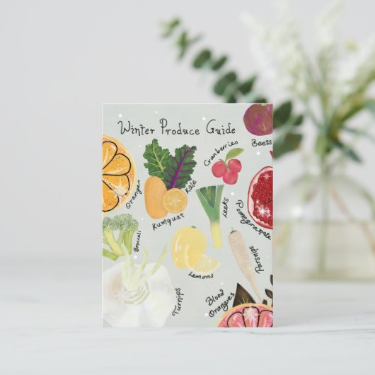 Winter Produce Briefkaart (Staand voorkant)