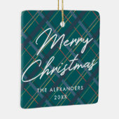 Winter Pset Merry kerstversiering - groen Keramisch Ornament (Rechts)