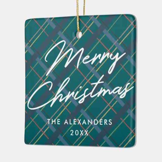 Winter Pset Merry kerstversiering - groen Keramisch Ornament (Links)