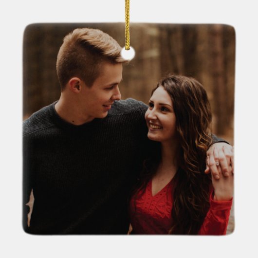 Winter Pset Merry kerstversiering - groen Keramisch Ornament (Achterkant)