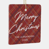 Winter Pset Merry kerstversiering - Rood Keramisch Ornament (Rechts)