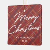 Winter Pset Merry kerstversiering - Rood Keramisch Ornament (Links)