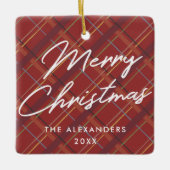 Winter Pset Merry kerstversiering - Rood Keramisch Ornament (Voorkant)