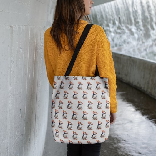 Winter Puffin Kusttas Crossbody Tas
