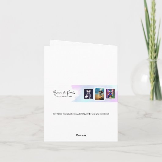 Winter Pug Puppy Wenskaart Kaart (Achterkant)