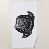 Winter Pug Stippen Handdoek (Voorkant)